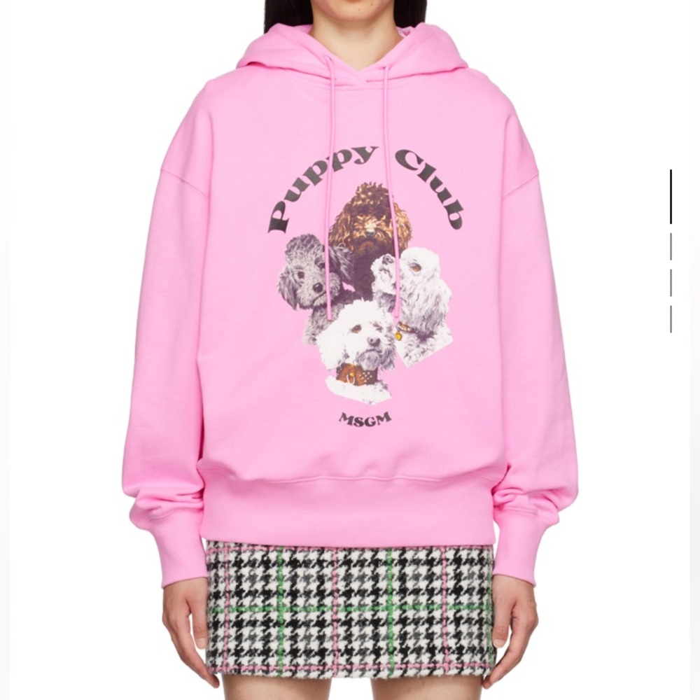 MSGM Puppy Club Dog Graphic Hoodie Sweatshirt